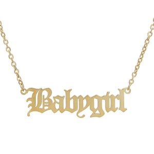 Vibeszn Gold Plated Babygirl Nameplate Necklace 18” adjustable